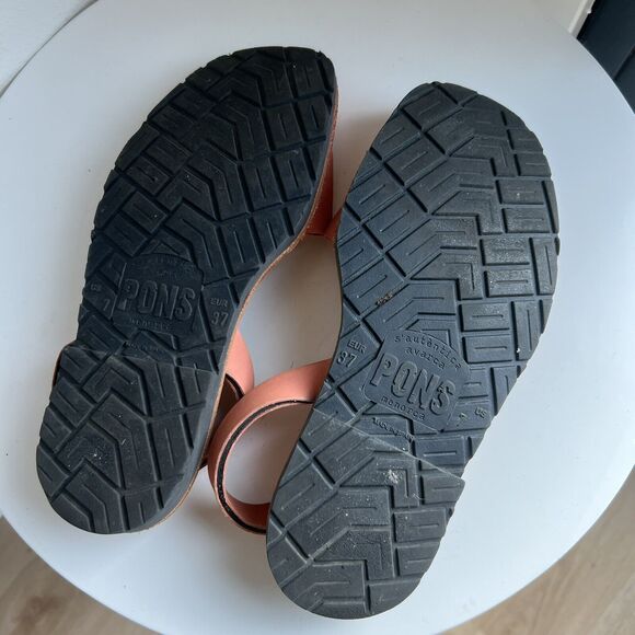 Pons Avarcas Sandals Womens 7 Pink Coral Leather Classic Style Menorca Shoes - Picture 5 of 5